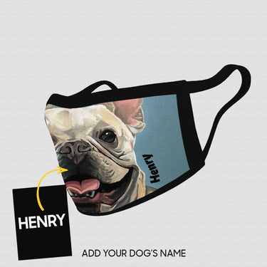 Personalized Dog Gift Idea - Smiley Bull Dog For Dog Lovers - Cloth Mask
